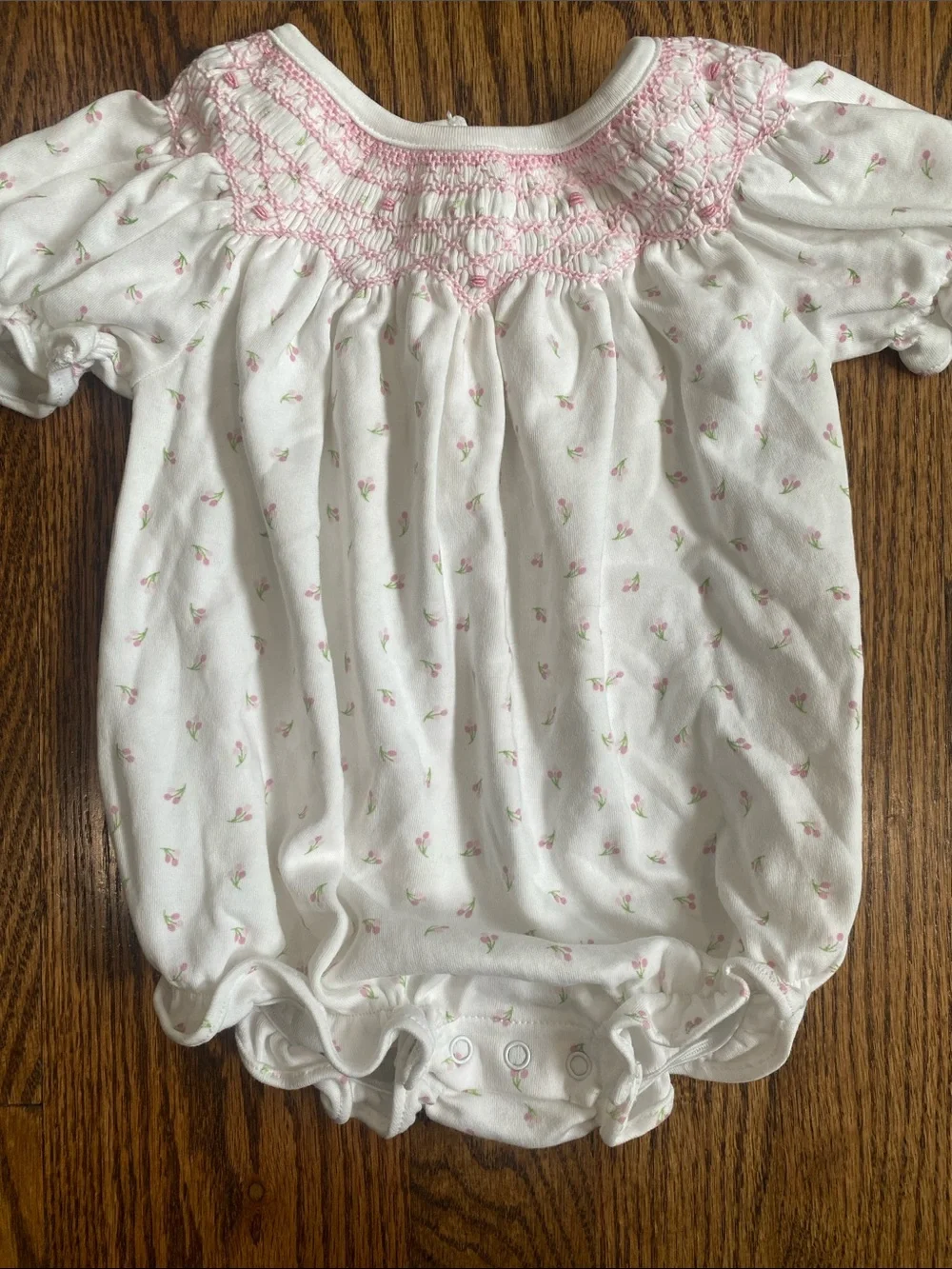 bella bliss Baby Girl's Casey Floral Cotton Bubble Romper, size 6M. Like new
